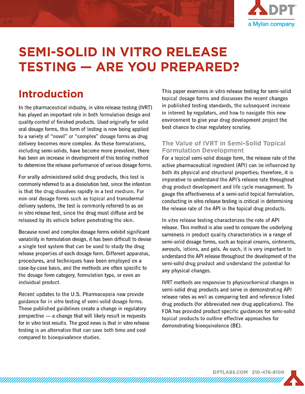 White Paper-Semi-Solid In Vitro Release Testing thumbnail