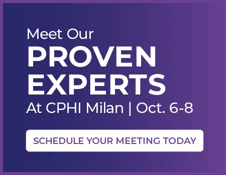 Meet our proven experts at CPHI Milan, Oct. 6-8. Schedule your meeting today.